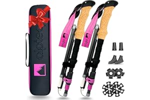 ‎ALPTEQ Alpteq® Wanderstöcke faltbar Carbon oder Aluminium mit Korkgriff | Bergsport Trekkingstöcke | Nordic Walking Stöcke Damen & Herren | extra leicht und Teleskop variabel