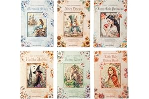 Alideco 180pcs Vintage Fantasy Fairy Tale Scrapbooking Paper for Journaling Supplies, Decorative Craft Paper for Junk Journals (tonghuajishi)
