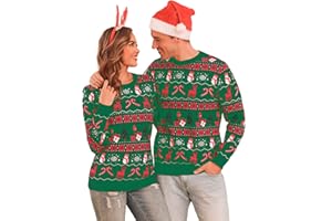 Totatuit Jersey Navideño Mujer Jersey Navidad Mujer Manga Larga Suéter de Navidad para Mujer Invierno Ropa de Punto de Reno Monigote de Nieve