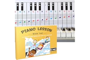 QMG Piano Lessons Book2 and Color Coded Piano Note Chart: Piano Music Lesson and Guide Book for Kids and Beginners; Designed and Printed in USA