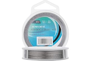 BENECREAT 100m 0.3mm Alambre de 201 Acero Inoxidable Cable Metálico Trenzado por 7 Hilos Accesorios de Manualidad para Diseño de Bisutería