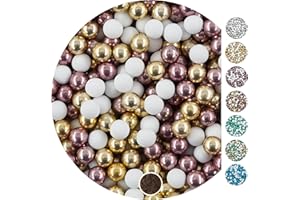 EinsSein 1kg dragees mariage boules de chocolat Mix 1 cm petit blanc-or-rose | Dragées baptême fille garcon communion aux amandes | feter et recevoir fêter de fete couleur pas cher aux bombe tag voir