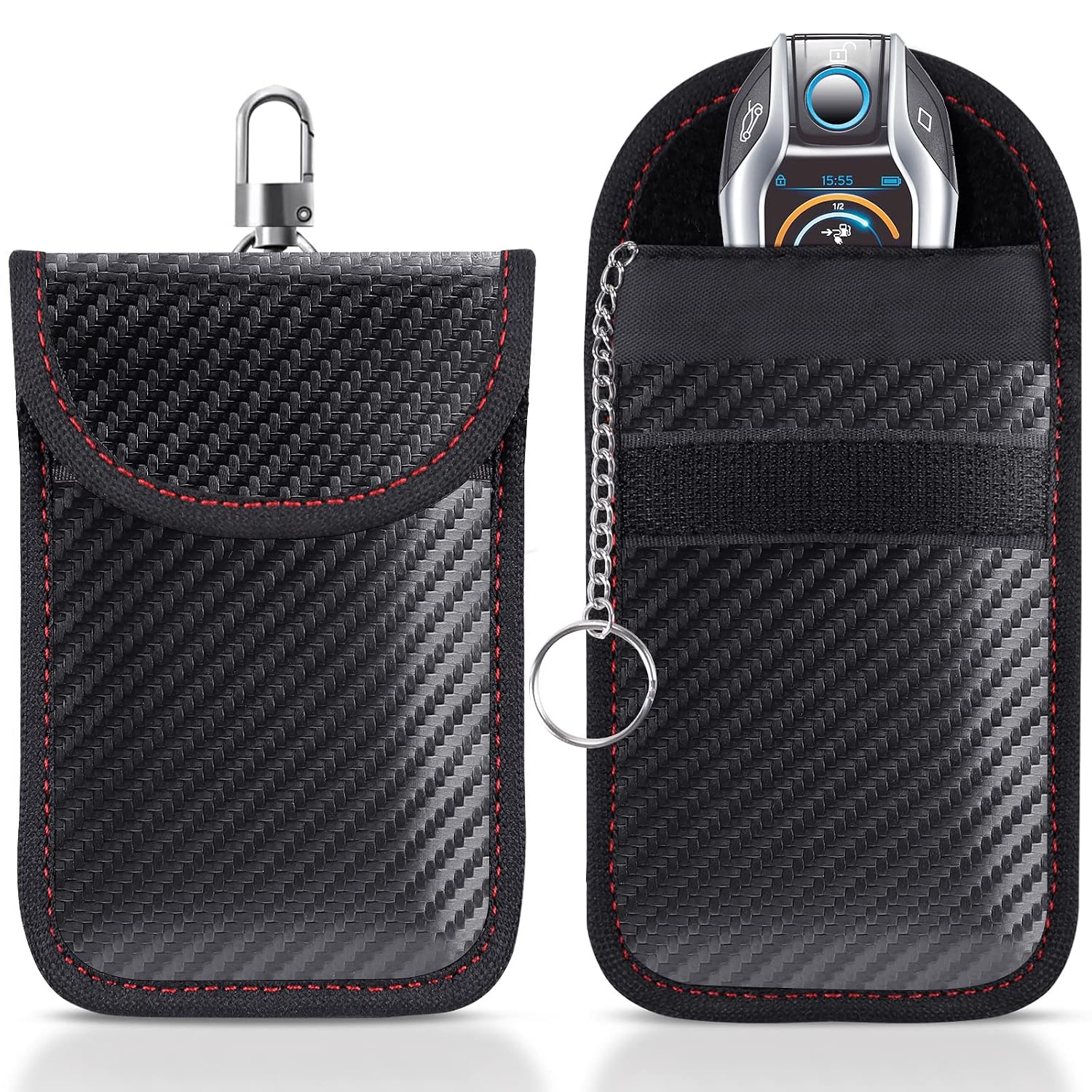 2-pack Faraday-tas | Autosleutel Signaalblokkering Zakje | Sleutelloze autosleutelset | RFID-blokkeertas voor autobeveiliging