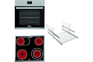 Bauknecht HEKO P300 Herd-Kochfeld-Kombination/ Glaskeramik-Kochfeld (60 cm)/ Pyrolyse-Selbstreinigungssystem/ Slow Cooking/Backauszug mit 2 Ebenen