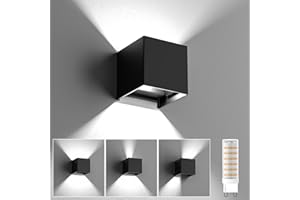 KITTVEGI Applique Da Parete Interno Con Lampadina Led G9 Sostituibile, Applique Da Parete Esterno Moderno 9w 6000k Bianco Brillante, Lampade Da Parete Ip65 Impermeabile Angolo Del Fascio Regolabile-Nero