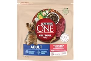 PURINA ONE Small Mini < 10kg Cibo per cani adulti con manzo e riso 1,5kg