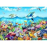 HUADADA 1000 Pieces Jigsaw Puzzles for Adults Ocean World Sea Coral Dolphins Fun Jigsaw Puzzles for Adults 1000 DIY Toys (27.