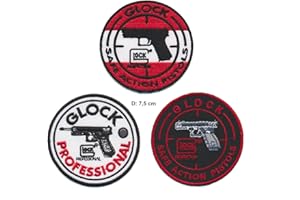 RG20 Glock Patches Aufnäher 3 Stück Waffen Pistolen Schützensport