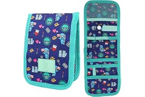Ph Pro Heat Pochette Infirmiere - SalvabolPoches Infirmières - Pochette Aide Soignante pour Blouse avec Aimant - Accessoires Infirmiere Organisateur Professionnel. (Azul)