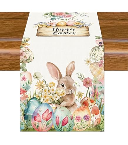 Runner Da Tavola Primaverile Con Farfalle E Fiori - 40x140 Cm, 100% Poliestere, Bianco