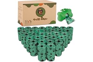 ROEXUN Hundekotbeutel 32 Rollen (640 Beutel) Kotbeutel für hunde mit 1 Kostenlosen Spender, auslaufsicheren und duftend Kotbeutel für Hunde,Grün