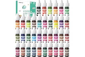 SIGWONG Coloranti Alimentari a 36 colori - Liquido Concentrati per Cuocere, Decorare, Glassare e Cucinare - Vibranti per Fondente - Flaconi di 6 ml, insapore