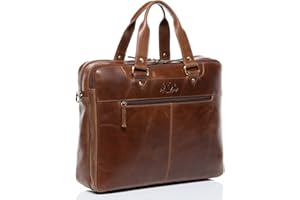 SID & VAIN laptop bag smart for trolley luggage YANN Large portable Computer satchel briefcase real leather 15 inch Laptop portable computer satchel college teacher briefcase leather bag women and men