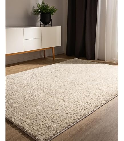 VOUNOT® Vloerkleed Woonkamer 200x300 cm, Zacht Laagpolig Tapijt met Antislip Rug & Extra Antislipmat, Fluffy Kleed voor Slaapkamer Kinderkamer Eetkamer, Beige