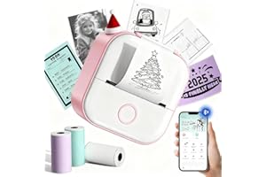 LABELCREATE Impresora Térmica T02, Mini Impresora para Movil,Impresora Sin Tinta - Ideal para Estudio,Regalos Originales y Creación Personalizada de Notas,Fotos y Códigos QR,Compatible con iOS y Android,3 Rollo