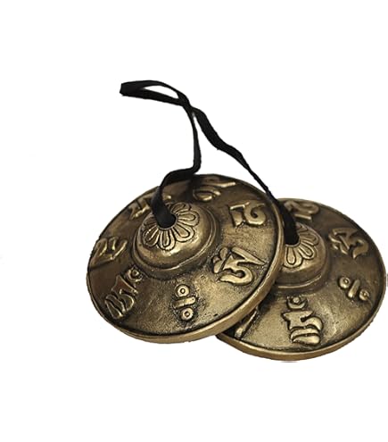 Cimbalo Tibetano Tingsha Con Ornamento Floreale - Per Meditazione E Rituali - Foto 7