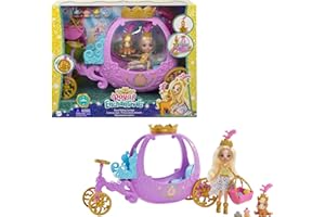 Royal Enchantimals Muñeca pony con carruaje real, mascota y accesorios de juguete (Mattel GYJ16)