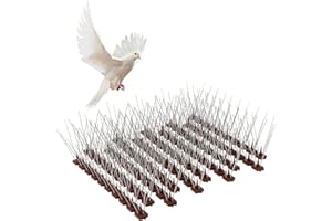 Xakay Bird Spikes Stainless Steel Pigeon Spikes Anti Climb Wall Fence Spikes Cat Deterrent Repellent Spikes for Roofs and Windows, Outdoor Stab Birds Control for Squirrel (10 Pack, 3M, Uninstalled)