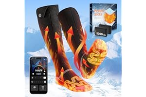 VIWKO 2026 Calze Riscaldate Aggiornati con Controllo APP, 5000mAh 5V Calze Riscaldanti Ricaricabili, 3 Impostazioni di Calore & Riscaldamento a 360 ° di Calzini Riscaldati