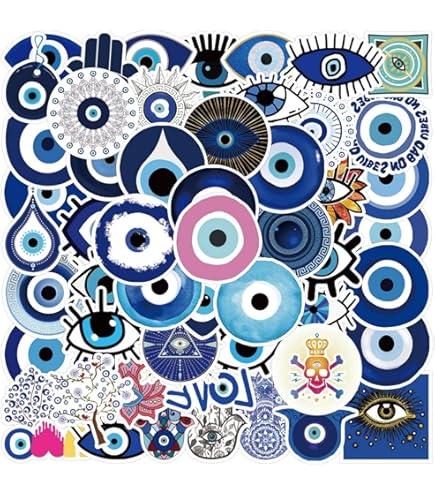 100 Adesivi Evil Eye Impermeabili - Stickers Decorativi Per Laptop, Bottiglie, Skate - Foto 4
