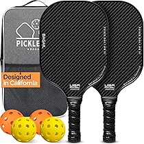 Achiou Set Completo Pickleball - 2 Racchette In Fibra Di Vetro Con Borsa, 4 Palline (2 Outdoor + 2 Indoor)