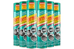 Fornet - Sgrassatore Spray per Forni e Barbecue, Formula non Aggressiva, Senza Soda Caustica, 300ml x 6 Pezzi