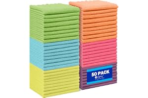 Orighty Mikrofiberrengöringsdukar, 50-pack, mycket absorberande rengöringsmedel, luddfria dukar för flera användningsområden