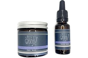 THE ILEX WOOD Set de regalo de incienso y bergamota, crema facial y suero, hecho a mano en el Reino Unido, 100% natural, vegano, antienvejecimiento, libre de crueldad animal, sin aceite de palma, sin plástico