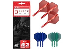 Target Darts K-Flex Integrated Dart Flights And Shafts, Multipack - K Flex 3 Colori | Nero, Bianco, Trasparente, Rosso, Verde, Blu, Rosa, Arancione, Giallo | Corto, Intermedio, Medio