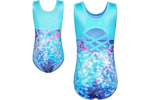 HUAANIUE Ragazza Ginnastica Leotard 3-12A Senza maniche Balletto Leotard Blu Ragazze Abbigliamento sportivo Ballando Viola Palestra Abito Leotards atletici Balletto Bambini Costume