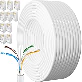 MEIPEK Ethernet Kablosu 50 Metre Cat 6 Y&uuml;ksek Hızlı 1000Mbps 250MHz Koruması Internet Kablosu Beyaz Lan Kablosu Uzun 160ft Ne