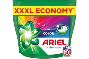 Ariel Allin1 PODS Kapsułki do prania Color, 50 prań | Ze środkiem piorącym w płynie, usuwają zabrudzenia