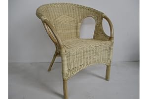 fantasie d oriente Poltrona Vimini Rattan Rinforzata MIDOLLINO Naturale Giardino CASA CM 60X63X80 H ACCATASTABILE Poltrona in Vimini Naturale Rinforzata