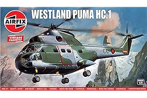 Airfix Vintage Classics Set - A03021V Westland Puma HC.1 - Plastic Model Aircraft Kits for Adults & Children 8+, Set Includes 112 Pieces - 1:72 Scale Model Aircraft Sets