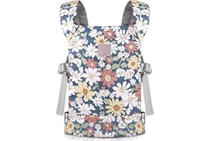 GAGAKU Baby Doll Carrier Kids Toy Baby Carrier Baby Doll Sling Reborn Doll Accessories, Doll Carrier with Adjustable Straps - Grey - Smiling Daisies
