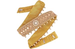 THANU'S CRAFT cloth embroidery saree Kamarband Belly Waist Hip Belt stretchable Belly Chain vaddanam for wedding
