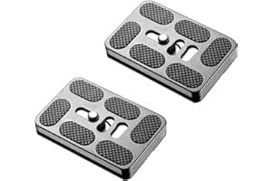 Neewer 2 Pieces Metal PU-60 60 millimeter Universal Quick Shoe plate With 1/4 inch Screw,Fits Standard for Camera Tripod Ball Head(Black)