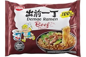 ‎NISSIN Nissin Demae Ramen – Rind, Einzelpack, Instant-Nudeln japanischer Art, mit Rindfleisch-Geschmack & asiatischen Gewürzen, asiatisches Essen, 100 g (1er Pack)