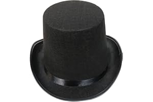 ROBELLI Black Felt Victorian Fancy Dress Top Hat