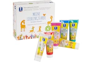Feuchtmann MEINE LIEBLINGSFARBE Basic - Farbset 6 x 75g Fingerfarben in Tuben, hautfreundliche Fingermalfarbe auf Wasserbasis, Malfarben auswaschbar (ab 2 Jahre)