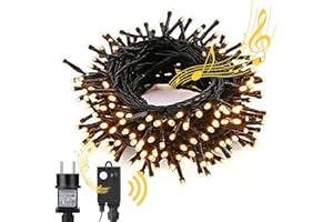 NEXVIN Guirlande Lumineuse Sapin Noel avec Musique, 25M 200LED Guirlande Lumineuse Blanc Chaud Electrique avec 8 Modes Fonction Mémoire, Guirlande Lumineuse Exterieur pour Arbres de Noël Fête Jardin
