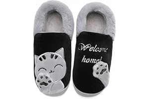 Vunavueya Pantofole per Unisex - Bambini e Adulto Ragazze Inverno Pantofole Scarpe Ragazzi Ciabatte Chiuse Donna Uomo Caldo Peluche Pantofola a Casa