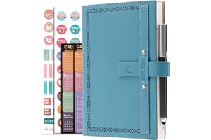 GOLDAYPLN agenda 2025-2026 A5, página por día, de mediados de año, del 1 de julio de 2025 al 30 de junio de 2026, mensual diaria con calendario, bolígrafo, soporte para bolígrafos, pestañas