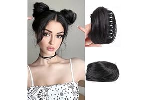 SDZNYQT 2 PC Mini Claw Fake Hair Space Bun Donut Chignon Mini Claw Bun Clip in Messy Hair Bun Claw Clip in Updo Bun Extensions Wig Accessory