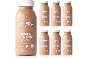 Nutriseed Almond Milk Latte Decaf (6 x 250ml) - Containing Almond Milk, Decaf Coffee and Sweet Agave Syrup, 100% Natural Ingredients, No Added Sugar, Gluten-Free & Dairy-Free