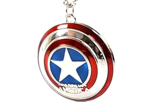 BEAUX BIJOUX Marvel - Ciondolo con scudo di Captain America - Collana ispirata agli eroi degli Avengers, per Cosplay