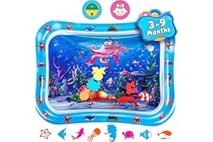 Jestilo - Tummy Time Toys, Baby Tummy Time Mat, Baby Water Mat, Sensory Mat, Tummy Time Water Mat, 4 Month Old Baby Toys, Water Play Mat, Best for Age Between 3 to 9 Months, Blue Color