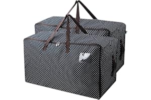 AMONSEN Pack de 2 bolsas de viaje de gran tamaño, bolsas grandes para el viaje, Punto azul