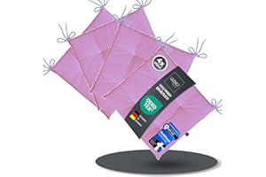 LILENO HOME Laura FUM Lot de 4 coussins de chaise - 40 x 40 x 4,5 cm - Pour chaise de jardin, cuisine ou salle à manger - Résistants aux UV - Pour l'intérieur et l'extérieur - Couleur mauve