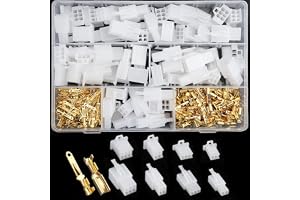 ELNLE Set med 480 kabelkontakter 2 3 4 6-polig för bil, platta stift 2,8 mm - Han-hona mellanrum - Kryssningshölje - För motorcykel, cykel, bil, båt